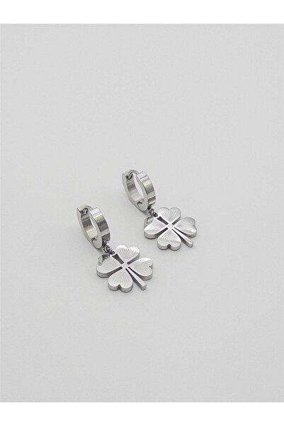 THE ORIGINALS Çelik Yonca Figürlü Gümüş Renk Küpe