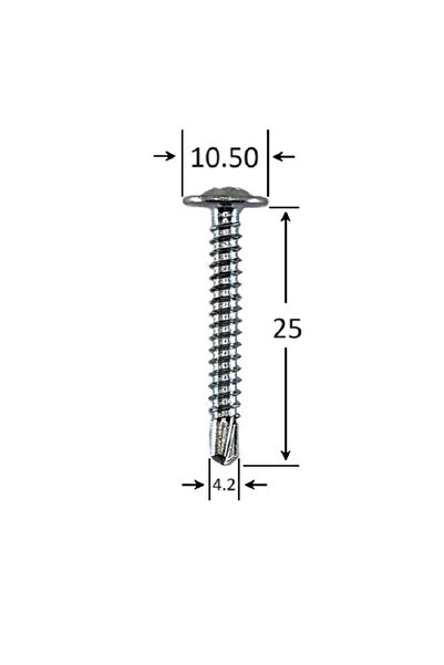 Gray Square Surub Autoforant Cap Plat 4.2x25mm Zincat - 1000buc/cutie