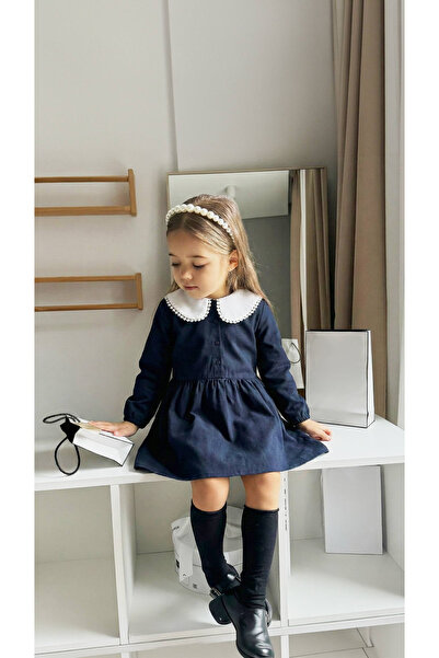 Daisy Dolly Rochie cu guler și nasturi pentru fetițe