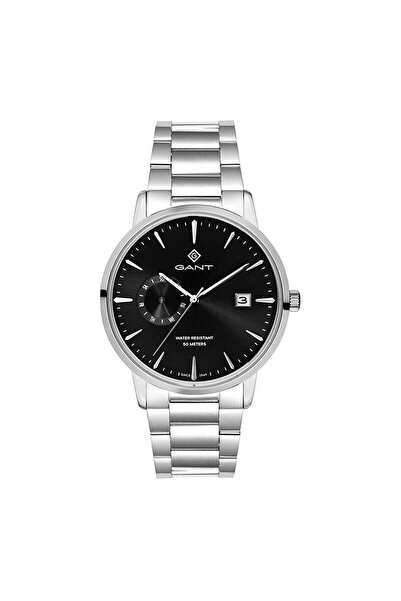 Gant Erkek Kol Saati 43 MM Siyah Kadran Metal Kordon Multifonksiyonel 5 ATM