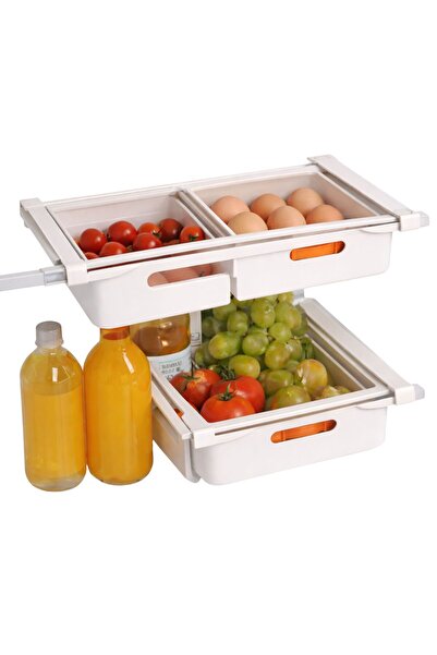 DOPPİO درج تخزين قابل للتعديل للثلاجة - سلة تنظيم قابلة للتوسيع للثلاجة مع آل...
