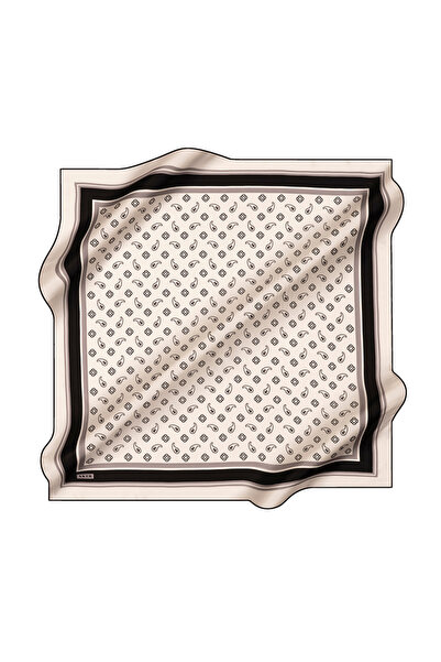 Aker White 90X90 Silk Crepe Satin Scarf