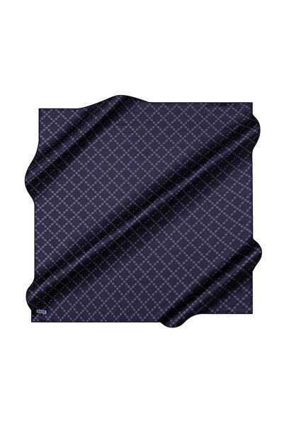Aker Navy Blue 90X90 Silk Crepe Satin Scarf