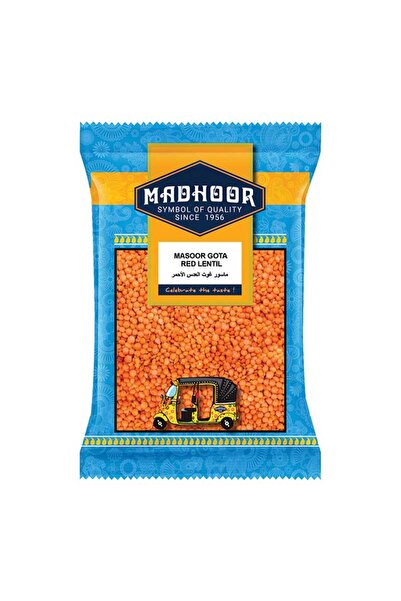 MADHOOR Masoor Gota Whole Skinless Orange Red Lentil Smooth Grains (1kg)