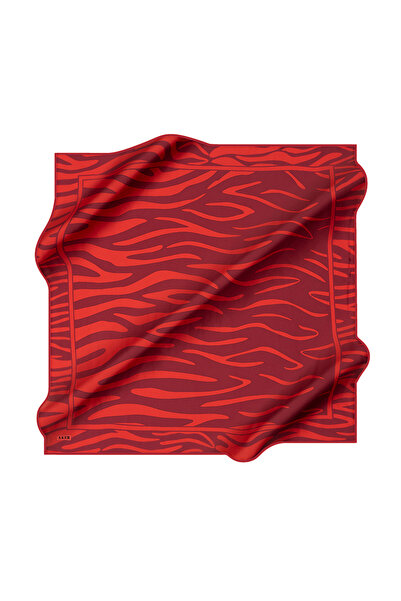 Aker Light Red 90X90 Silk Crepe Satin Scarf