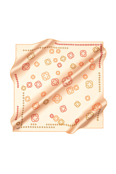 Aker Light Orange 90X90 Silk Crepe Satin Scarf
