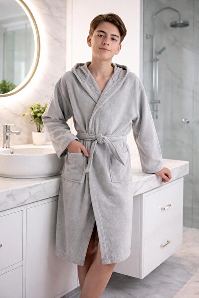 Eymir Home Collection Waiter Boy Young Velvet Bathrobe 100% Cotton