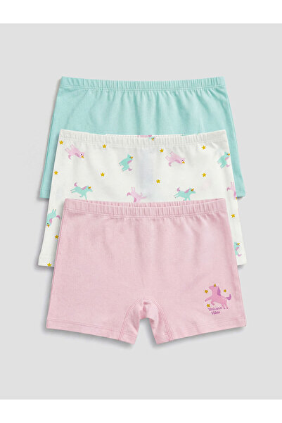 LC Waikiki مجموعة إلسيفا من سراويل البوكسر المطبوعة للفتيات باللون الإكرو، 3 قطع