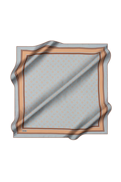 Aker Blue 90X90 Silk Crepe Satin Scarf