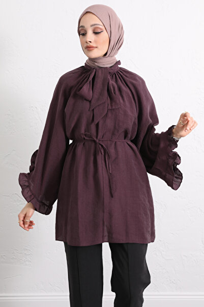 Salih Çelebi Yaka Bağlamalı Tunik Y0059 - MÜRDÜM