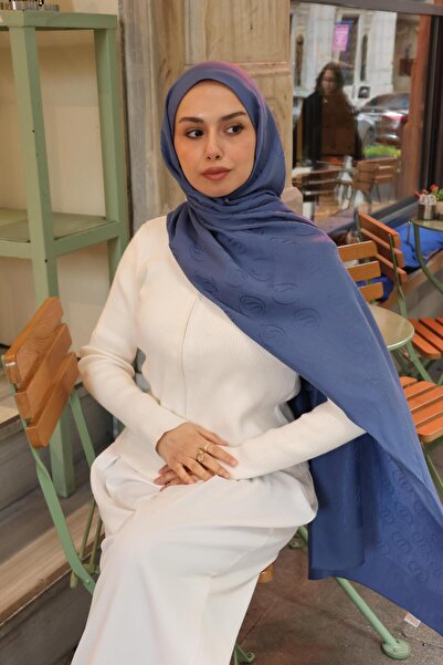 Şalland Na'i Pure S Desen Şal İndigo