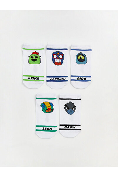 LC Waikiki Nevavm Farkıyla Lcw Kids Mixed Printed 5-Pack Boys' Booties Socks
