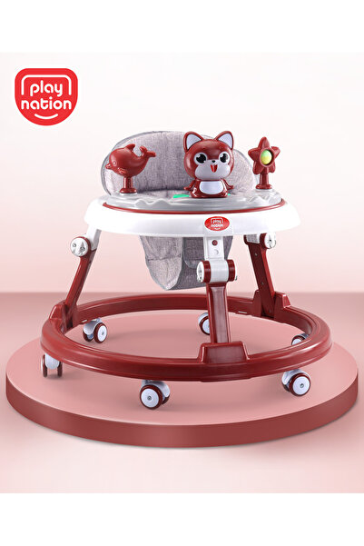 PlayNation مشاية أطفال متعددة الوظائف من بلاي نيشن، بتصميم قطة، قابلة لتعديل ...