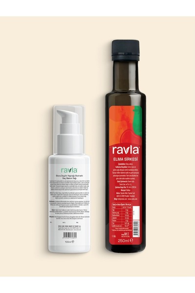 Ravla 2'li Ürün - Elora Zeytin Yaprağı Ekstratlı Saç Bakım Yağı 100ml / Elma ...