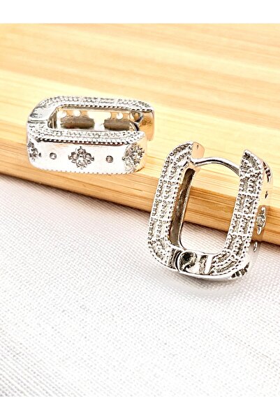 Siya Silver Special Series Zircon Stone Vintage Patterned Geometric Rectangul...