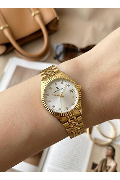 Daniel Klein Women's Gold Silver Metal Cord Rectangular Green Dial Wristwatch...