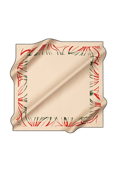 Aker White 90X90 Silk Crepe Satin Scarf