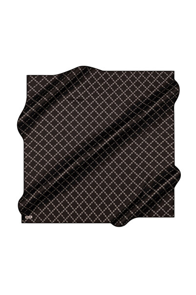 Aker Black 90X90 Silk Crepe Satin Scarf