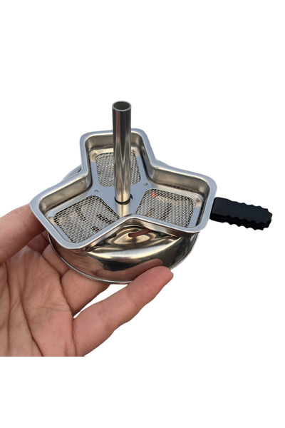 Choice حامل فحم معدني للشيشة من سانجياو بان بمقبض سيليكون، ملحقات الشيشة