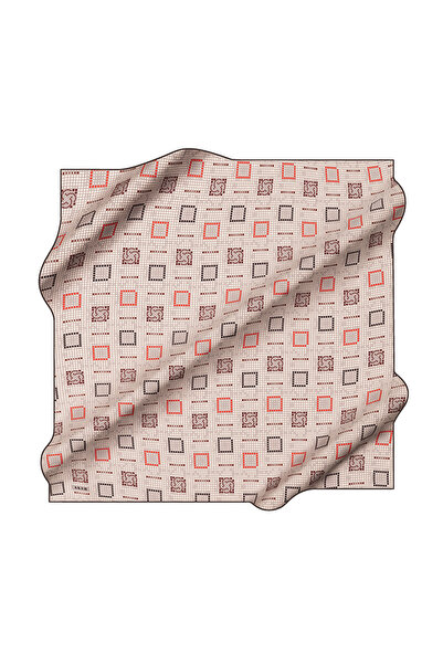 Aker وشاح من الساتان الحريري باللون الرمادي الفاتح مقاس 90 × 90