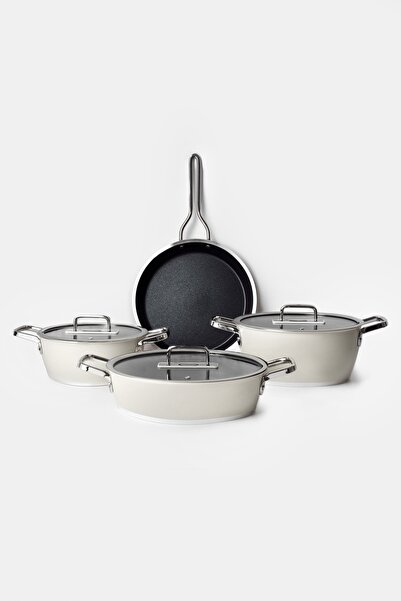 Gigilli Bellini 7 Piece Titanium Pots and Pans Set - Warm White