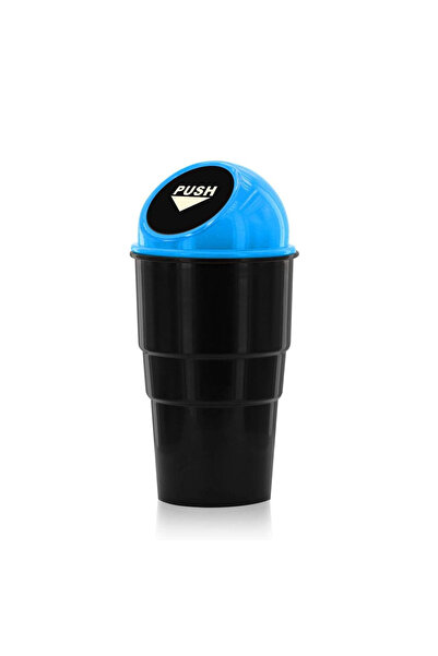 Generic سلة مهملات صغيرة مدمج مانعة للتسرب مع حامل أكواب للسيارة وغطاء ضغط، ل...