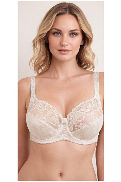 Malika Toparlayıcı Dantelli Balenli Büyük Beden Sütyen(Minimizer) MALI3010