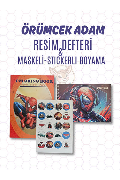 Ceylan Kırtasiye Örümcek Adam Spiralli Resim Defteri ve Boyama Seti (2 li Set)