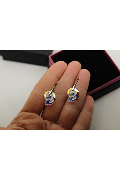 atellier47 925 silver earrings with Swarovski crystal aurora borealis