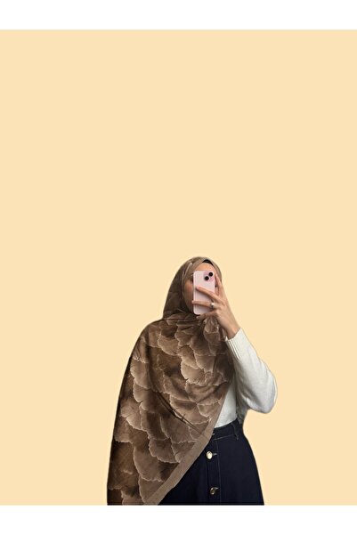 LUNAVE Zarafetin Dokunuşu PETALYA DESEN BAMBU KRAŞ ŞAL - KAHVERENGİ