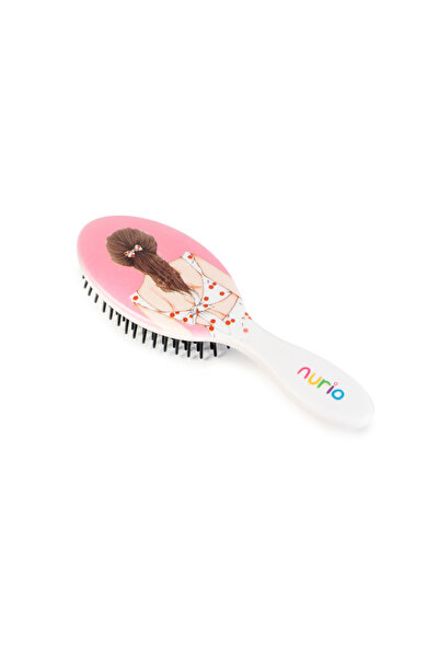 Nurio Perie de Par pentru Copii cu Fetita Roz 16.5 cm -