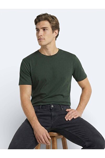 Kip Tricou verde ulei, simplu, 100% bumbac