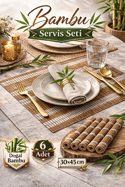 Binbirreyon 6-dijelni prirodni set Bambus Podmetač 30x45cm RA812