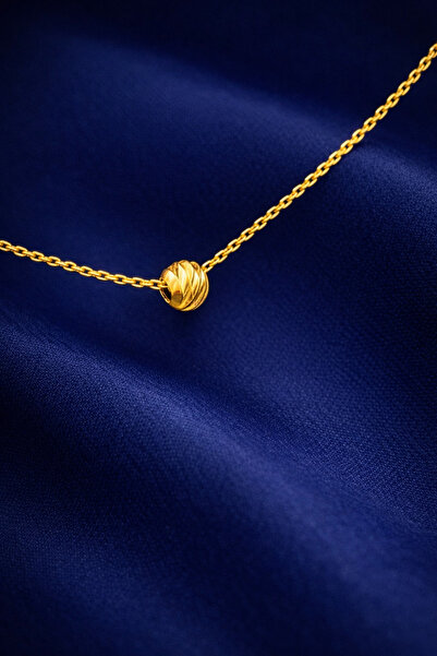 KAR DİAMOND 14 Ayar Altın 4mm Dorika Top Zincir Gümüş Sertifikalı Işıklı Hedi...