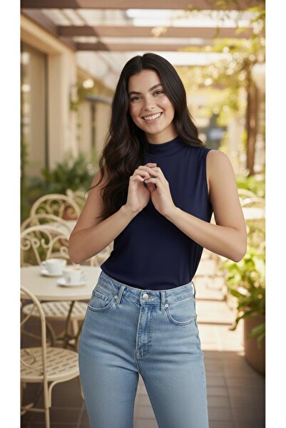 THEBEK Women's Sleeveless Bodysuit Zero Sleeve High Neck Badi Super Quality T...