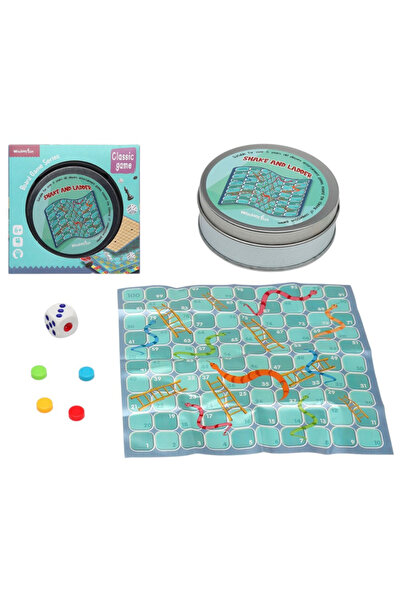 Creative World Toys Joc clasic Șerpi și Scări, tablă de 16 x 16 cm, 4 jetoane...