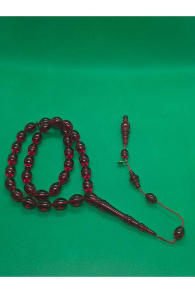 sarıyer silver Fire Amber Natural Stone Master Signed Barley Cut Amber Prayer Beads with 33 Habbeli System and Tassels