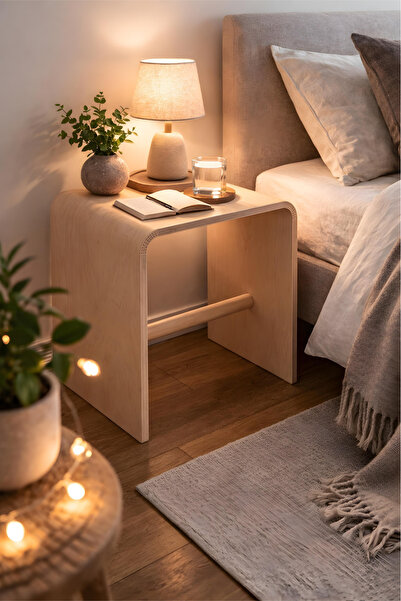 Ysf Minimalist İskandinav Tasarım Huş Kontrplak Bükme Yan Sehpa & Tabure & Ko...