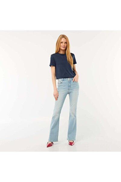KIABI High-Waisted Flare/Bootcut Jeans BLUE