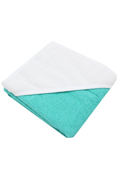 PRICHINDEL Hooded Towel, Cotton, Turquoise with White, 80 x 100 cm