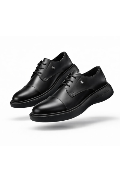 Pierre Cardin 70914 Отворени черни мъжки класически обувки от естествена кожа...