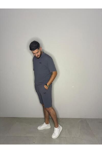 SWORD POLO Men's Polo Collar Shorts Suit Lycra Flexible Fabric Loose Fit