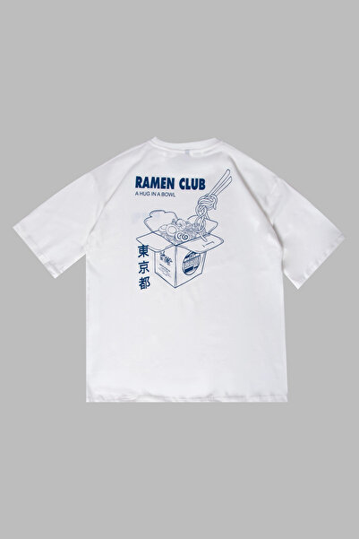 Bak Moda Γυναικείο μπλουζάκι Ramen Club με στάμπα σε λευκό χρώμα