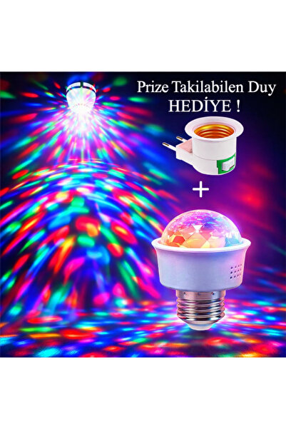 kialed Disko Ampul Rgb Renkli Işık Efekti + Hediye Duy Aparatı