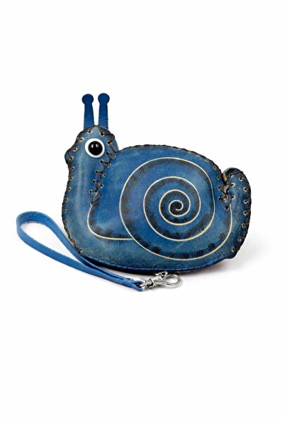MD Moda Accessories Handmade Leather Keychain with Snail Figure / Mini Zipper...