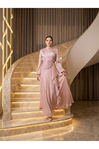 hakimoda Mayra Işıltı Evening Dress Powder