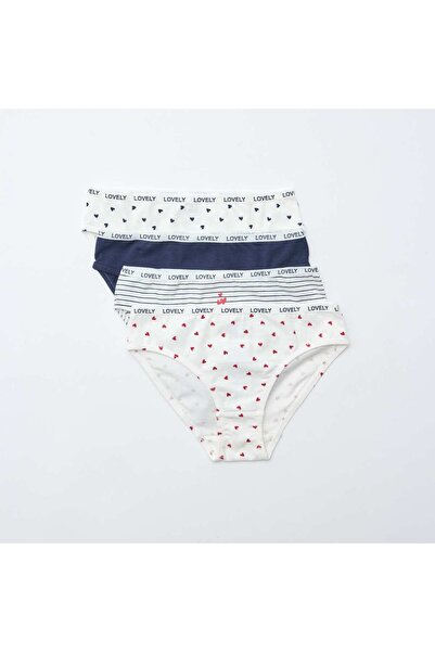 KIABI Pack of 4 pairs of printed briefs WHITE