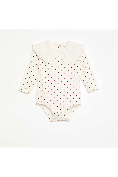 KIABI Peter Pan Collar Bodysuit WHITE