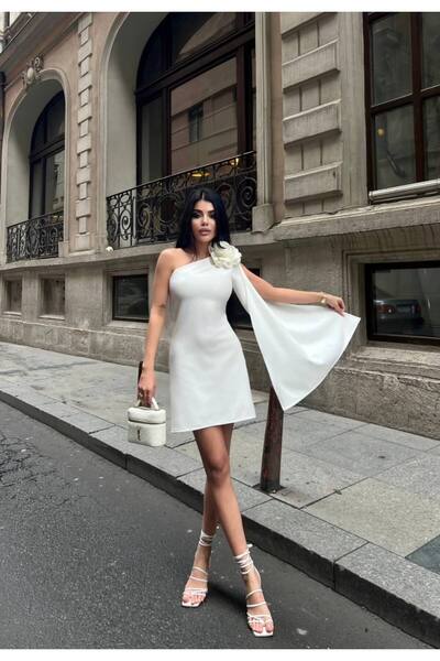 conconmoda Çiçek Detay Kadın Mini Elbise Eternelle