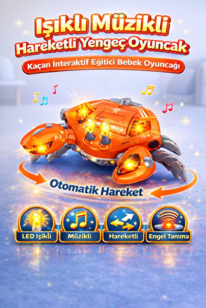 YILDIRIM OYUNCAK Işıklı Müzikli Hareketli Yengeç Oyuncak | Engel Tanıyan Kaça...